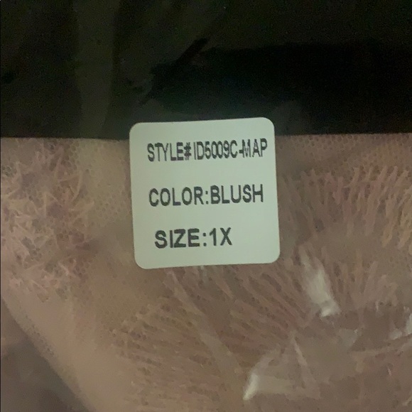 PinkBlush Lace Mesh Plus Maternity Maxi Dress 1X - Picture 13 of 13